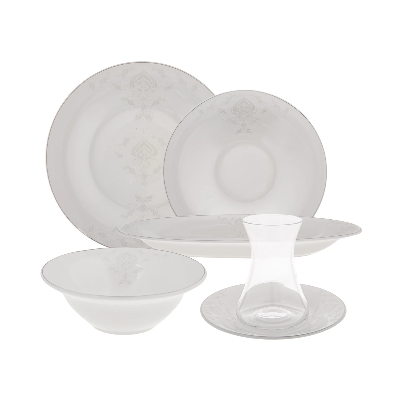 [153.03.08.1144] KARACA FINE PEARL NEW BELLA 26 PIECES BREAKFAST SET RND