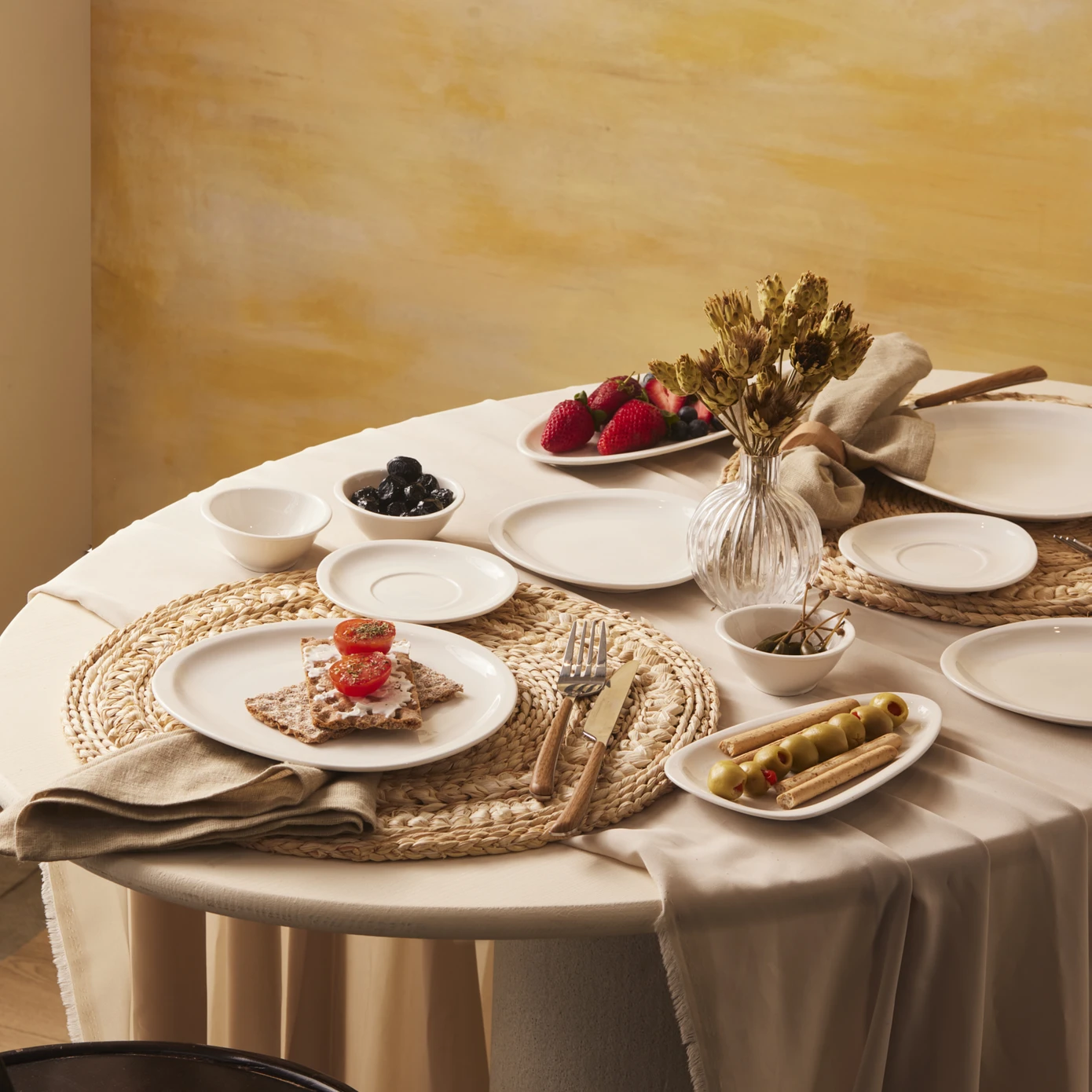 [153.03.08.4500] KARACA COSIMA 26 PIECES BREAKFAST SET RND