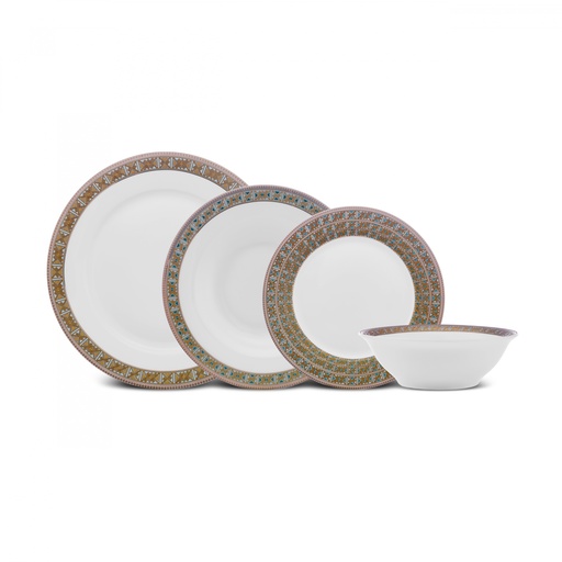 [153.09.01.4405] KARACA ARTY 24 PIECES PORCELAIN DINNER SET FOR 6 PEOPLE