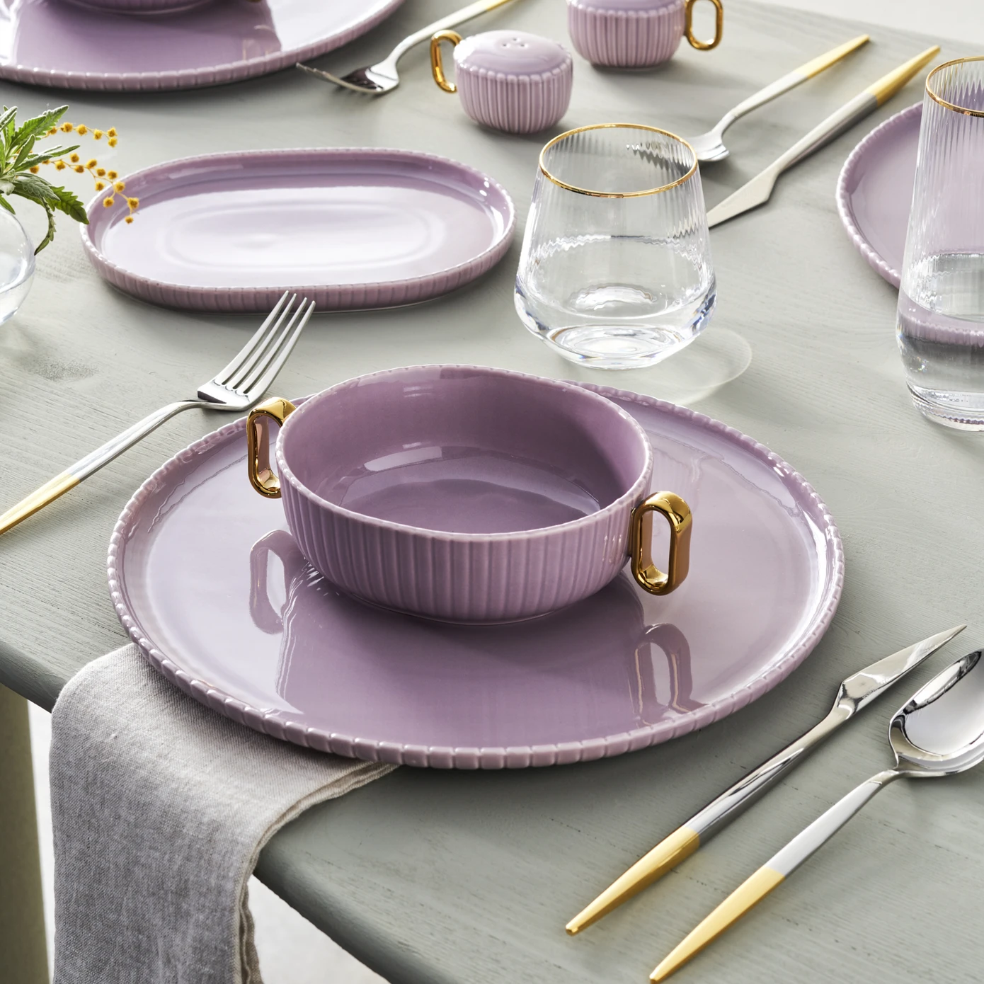 [153.03.06.9887] KARACA STREAMLINE DECOLINE 16 PIECE DINNER SET FOR 6 PEOPLE
