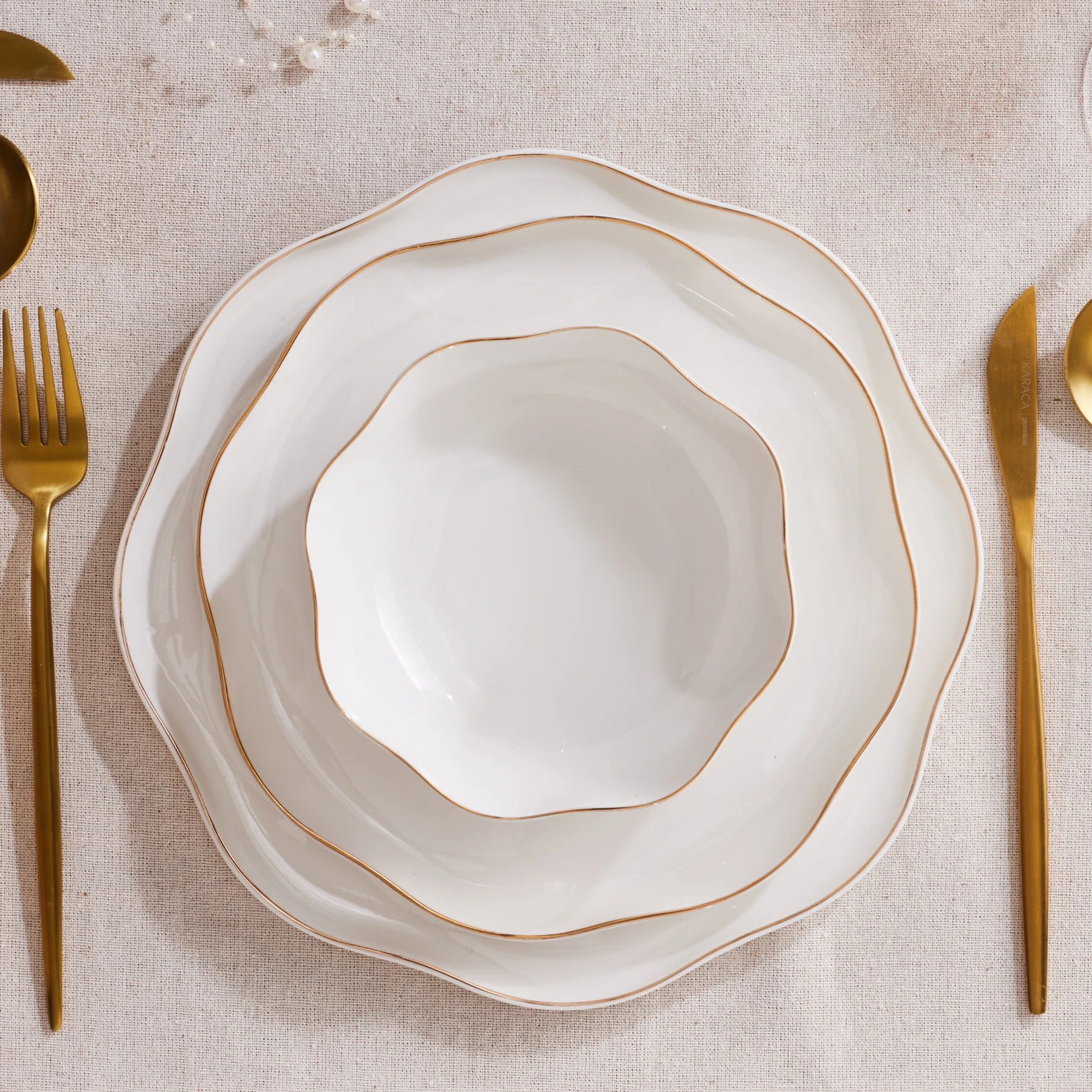 [153.03.06.7565] KARACA STREAMLINE MIA 20 PIECE DINNER SET FOR 6 PEOPLE