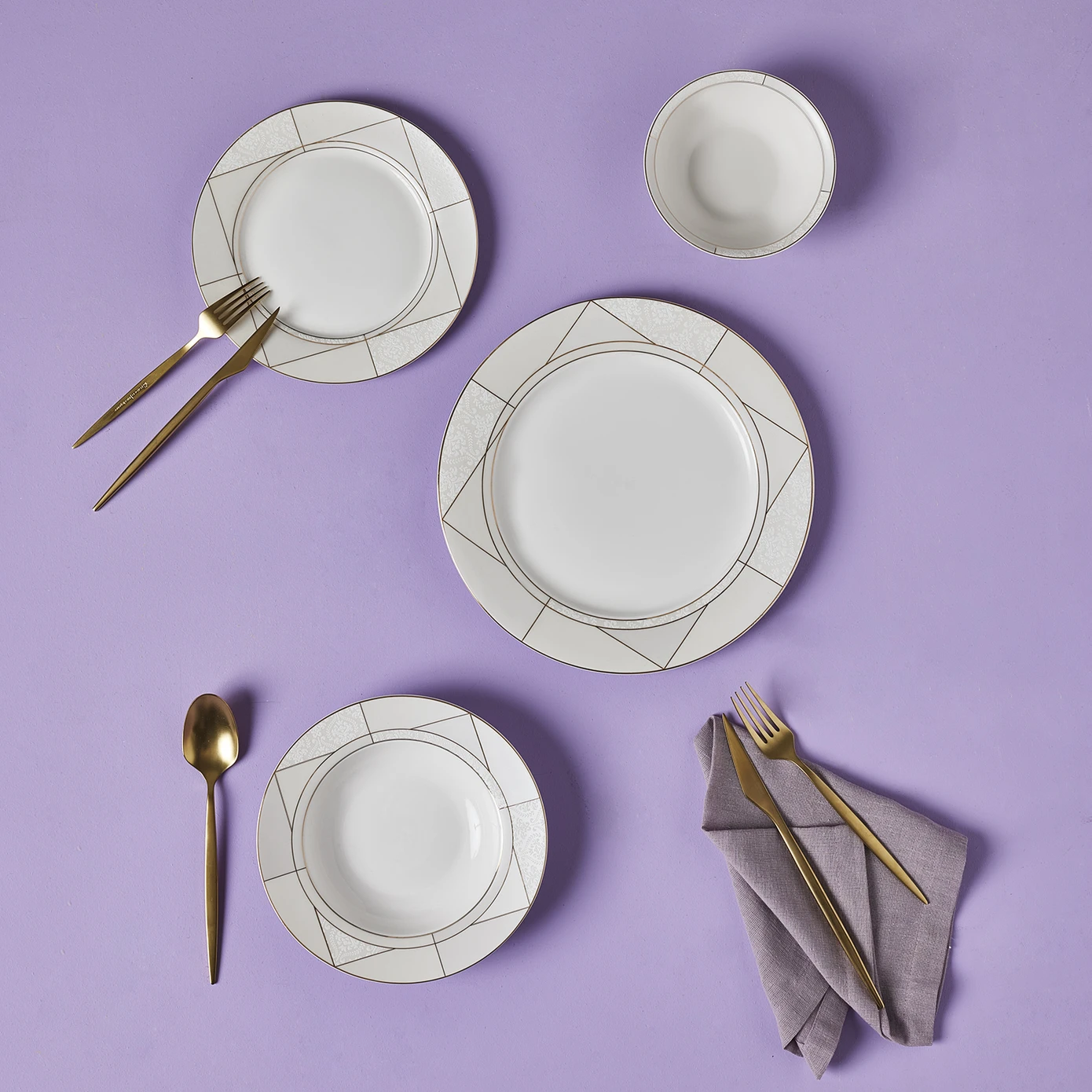 [153.09.01.1364] KARACA MERLIN 24 PIECES PORCELAIN DINNER SET FOR 6 PEOPLE